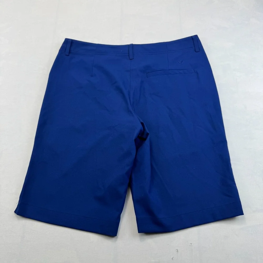 Womens Bermuda Shorts 10 Blue Regular Fit Rear Pocket Flat Front Casual Outdoor